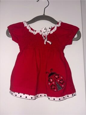 Red Baby shirt Ladybug Embellishment